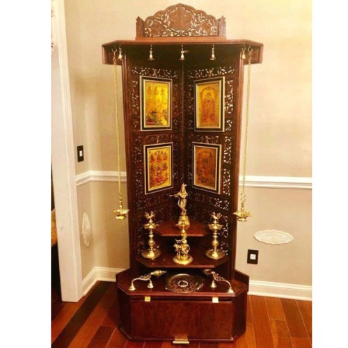 Handmade corner pooja mandir Large in UK