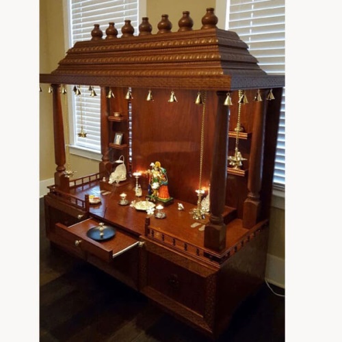 Handmade Hindu Pooja Mandir for home (45" 15" 52")L x B x H in UK