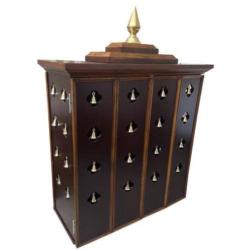 Handmade medium pooja mandir with door in expresso dual colour in UK