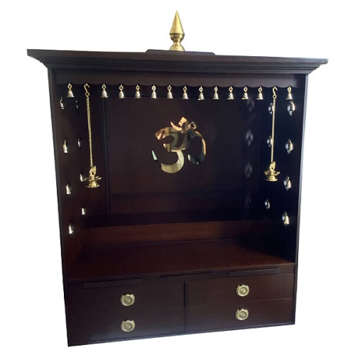 Handmade medium pooja mandir without door in expresso in UK