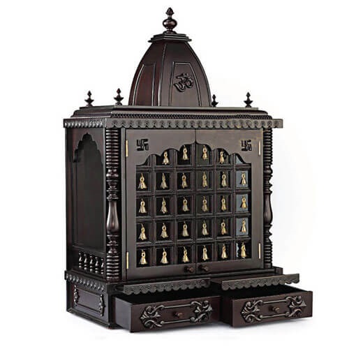 Handmade teak pooja mandir 24-15-38 inches in UK