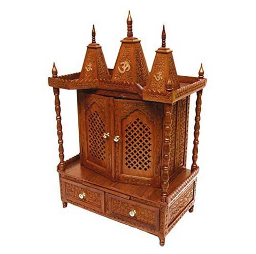 Handmade Teak Wood Temple with Jaali Doors 36x18x48 Inches in UK