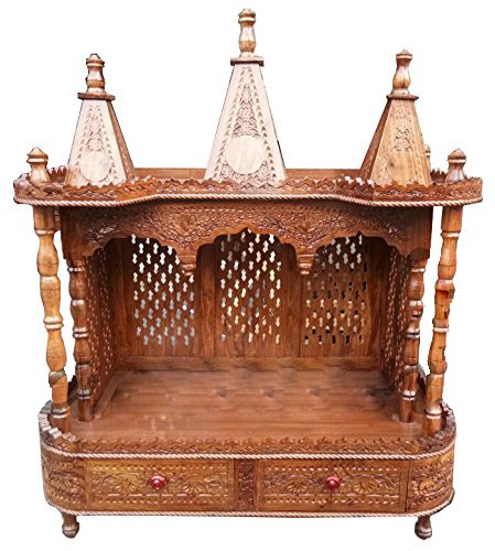 Handmade wooden temple 36x18x42 round corner in UK